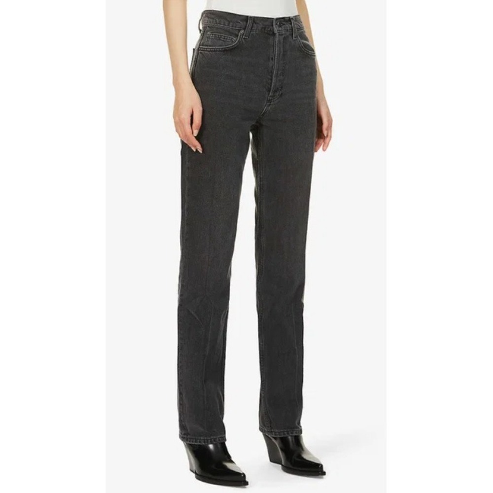 REFORMATION Cynthia High Rise Straight Jeans Vana Black Wash Women Size 27 Denim